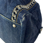 Chanel Handle Line Navy Chain Silver Handbag — view 6