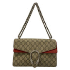 Gucci Shoulder Bag Dionysus Beige Dark Brown Red Chain