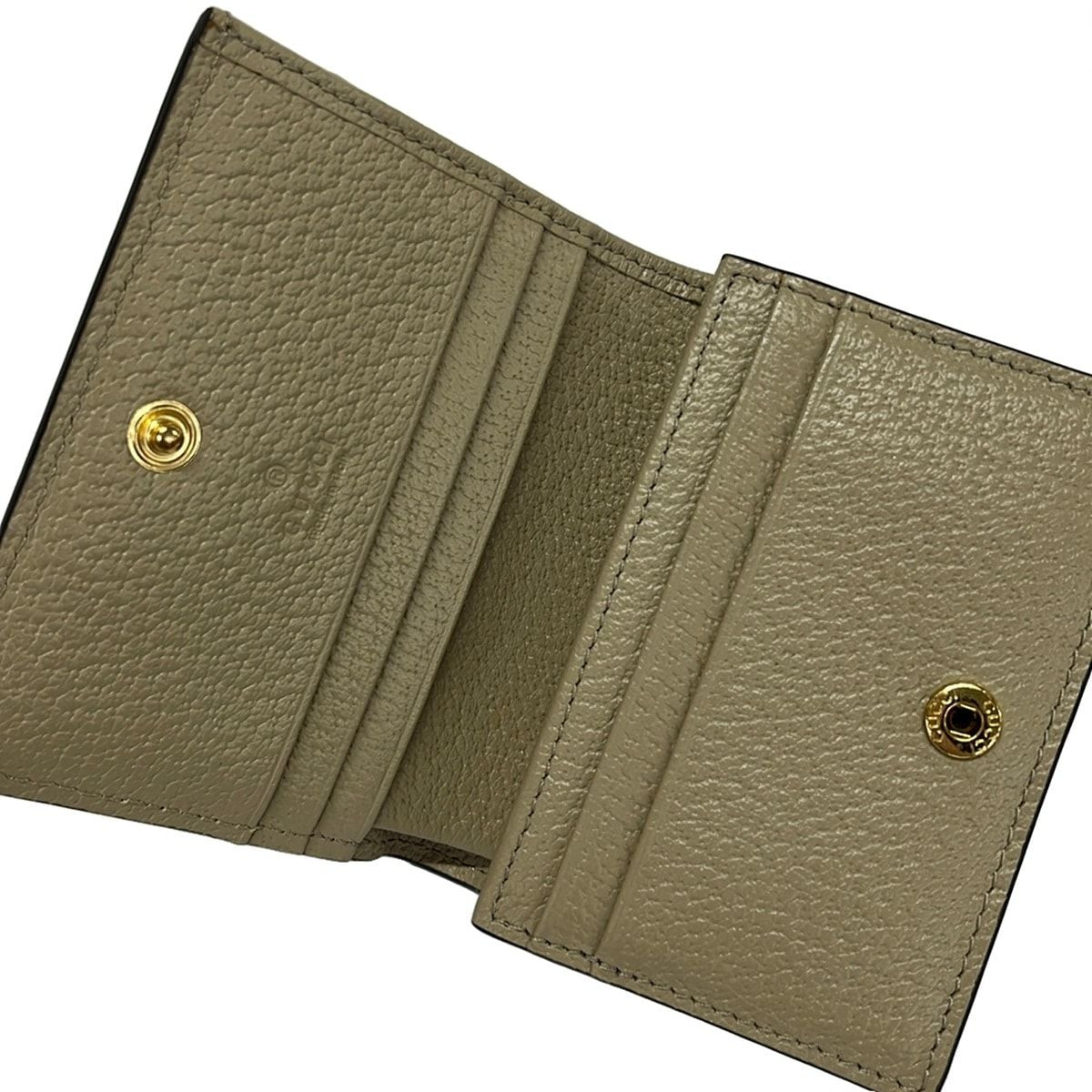 Gucci Bifold Wallet Ophidia Beige Dark Green Bordeaux Leather — view 3