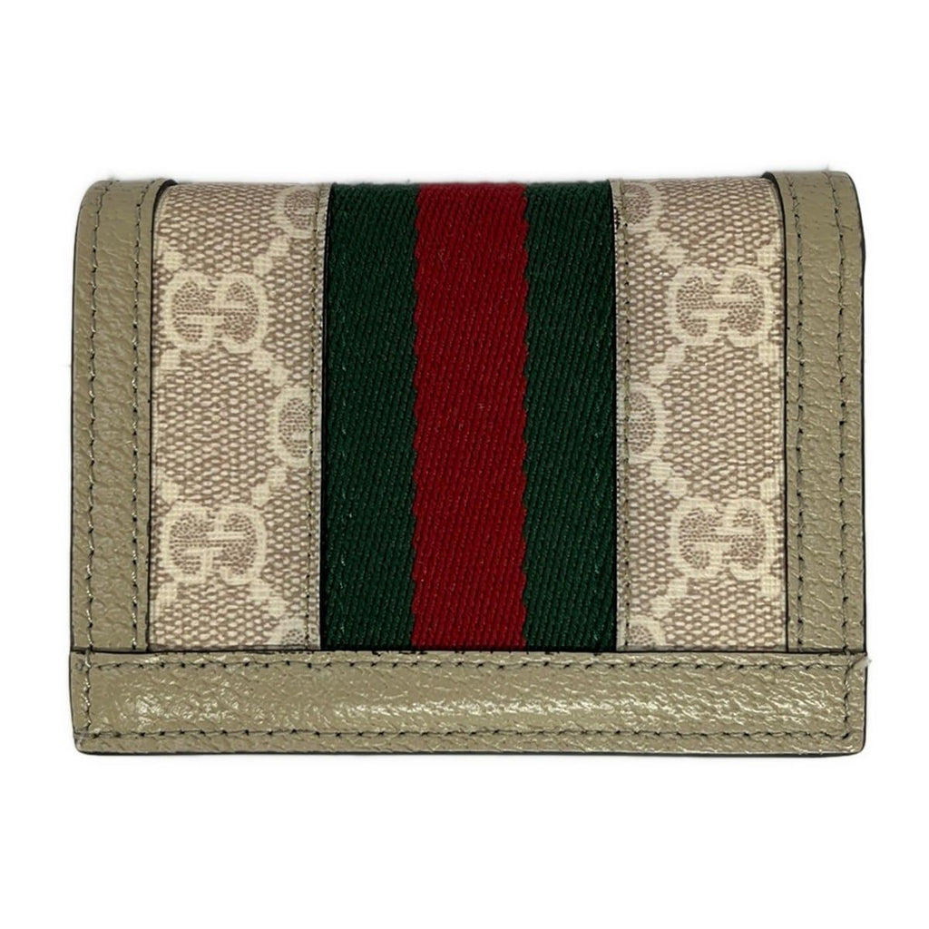 Gucci Bifold Wallet Ophidia Beige Dark Green Bordeaux Leather — view 2