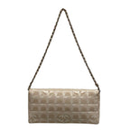 Chanel Shoulder Bag New Travel Line Choco Bar Stitch Beige Chain Silver Leather — view 3
