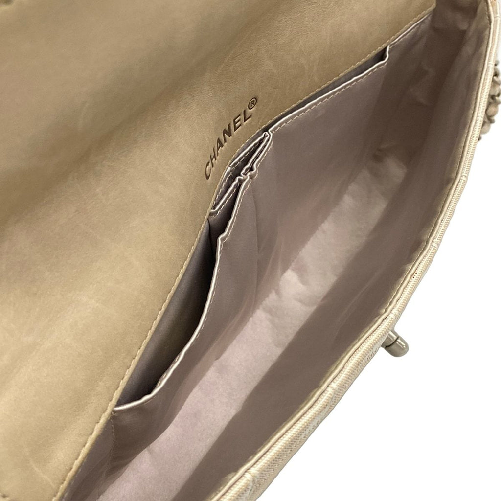 Chanel Shoulder Bag New Travel Line Choco Bar Stitch Beige Chain Silver Leather — view 7