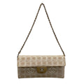 Chanel Shoulder Bag New Travel Line Choco Bar Stitch Beige Chain Silver Leather