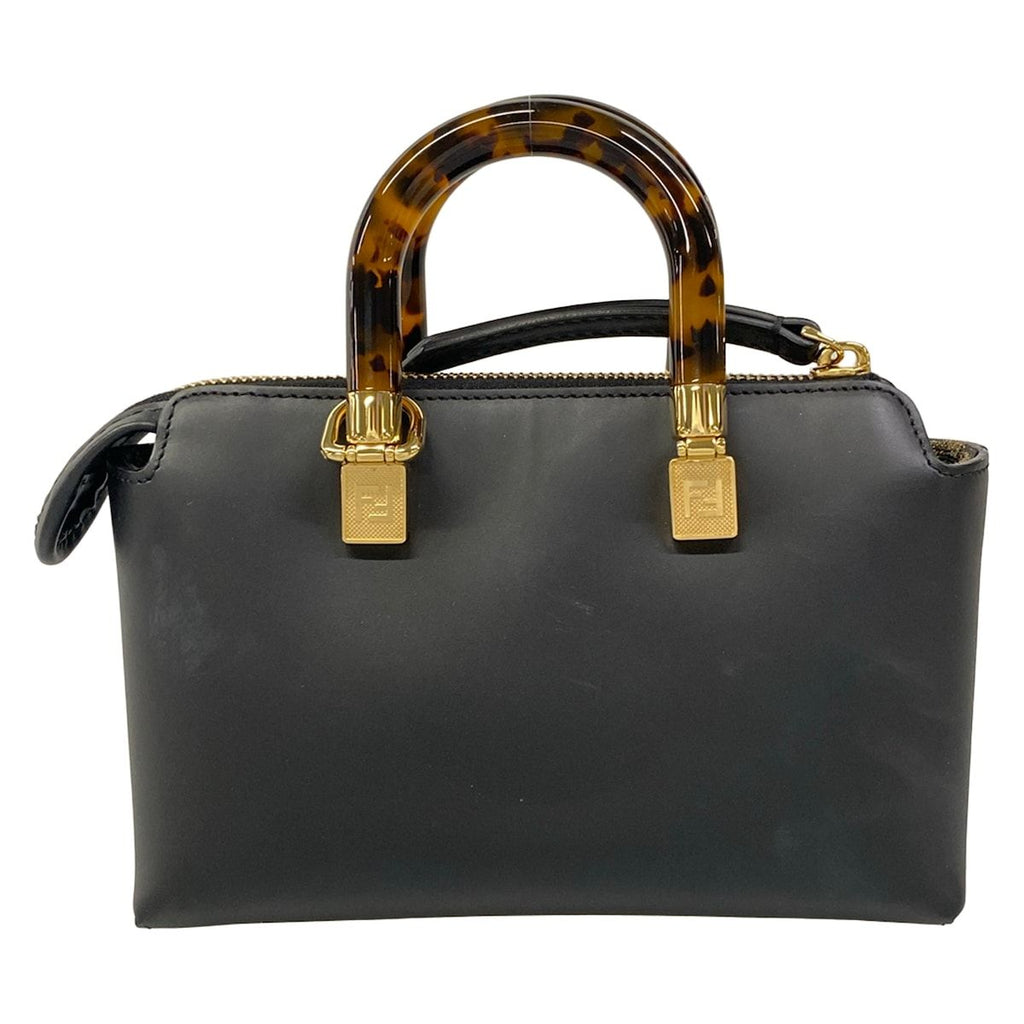 Fendi Handle Mini Visible Black Leather Handbag — view 3