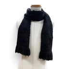 Louis Vuitton Echarpe Logomania Monogram Wool Silk Scarf with Fringe Dark Gray — view 2