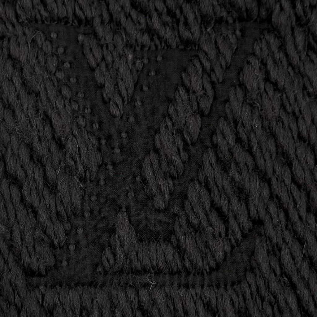 Louis Vuitton Echarpe Logomania Monogram Wool Silk Scarf with Fringe Dark Gray — view 6