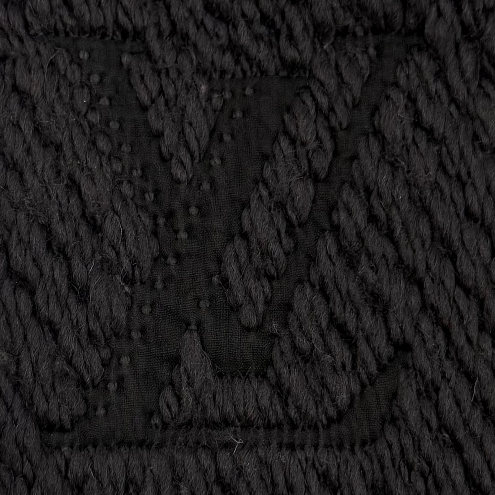 Louis Vuitton Echarpe Logomania Monogram Wool Silk Scarf with Fringe Dark Gray — view 6