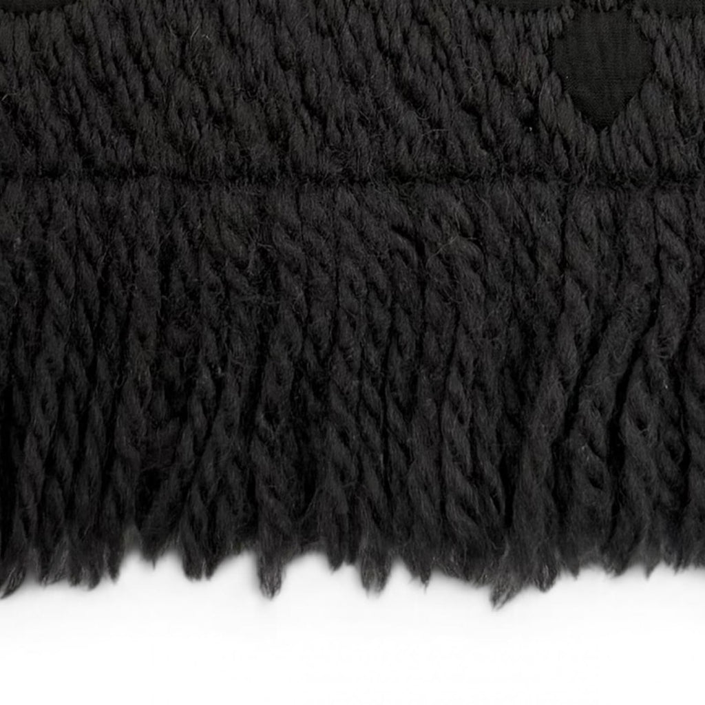 Louis Vuitton Echarpe Logomania Monogram Wool Silk Scarf with Fringe Dark Gray — view 5