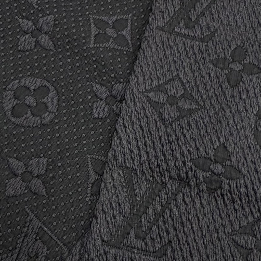 Louis Vuitton Echarpe Logomania Monogram Wool Silk Scarf with Fringe Dark Gray — view 4