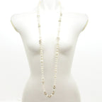 Chanel Necklace Ivory Gold Clear CC Logo Long — view 2
