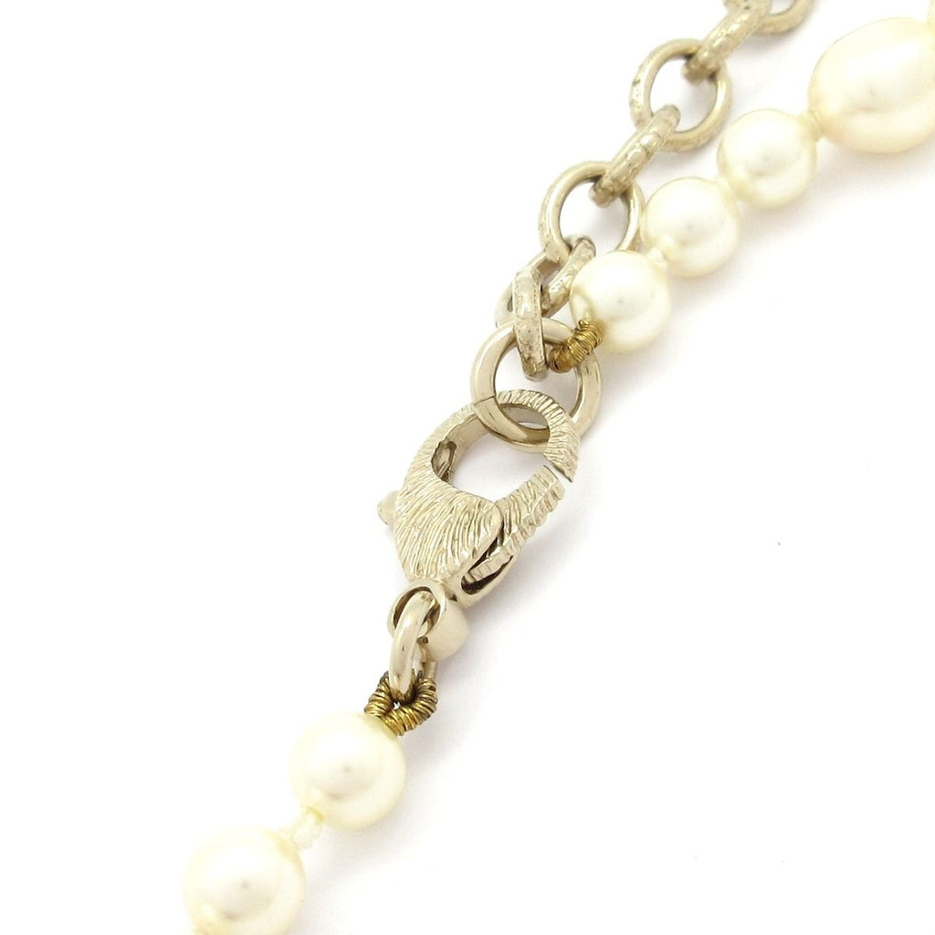 Chanel Necklace Ivory Gold Clear CC Logo Long — view 4