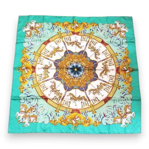 Hermes Carre 90 Luna Park Amusement Merry Go Round Silk Scarf