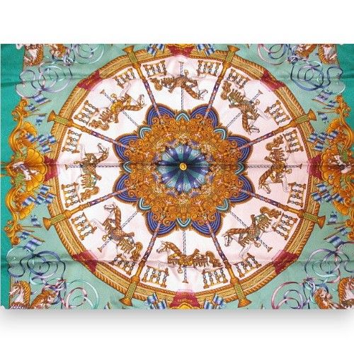 Hermes Carre 90 Luna Park Amusement Merry Go Round Silk Scarf — view 2