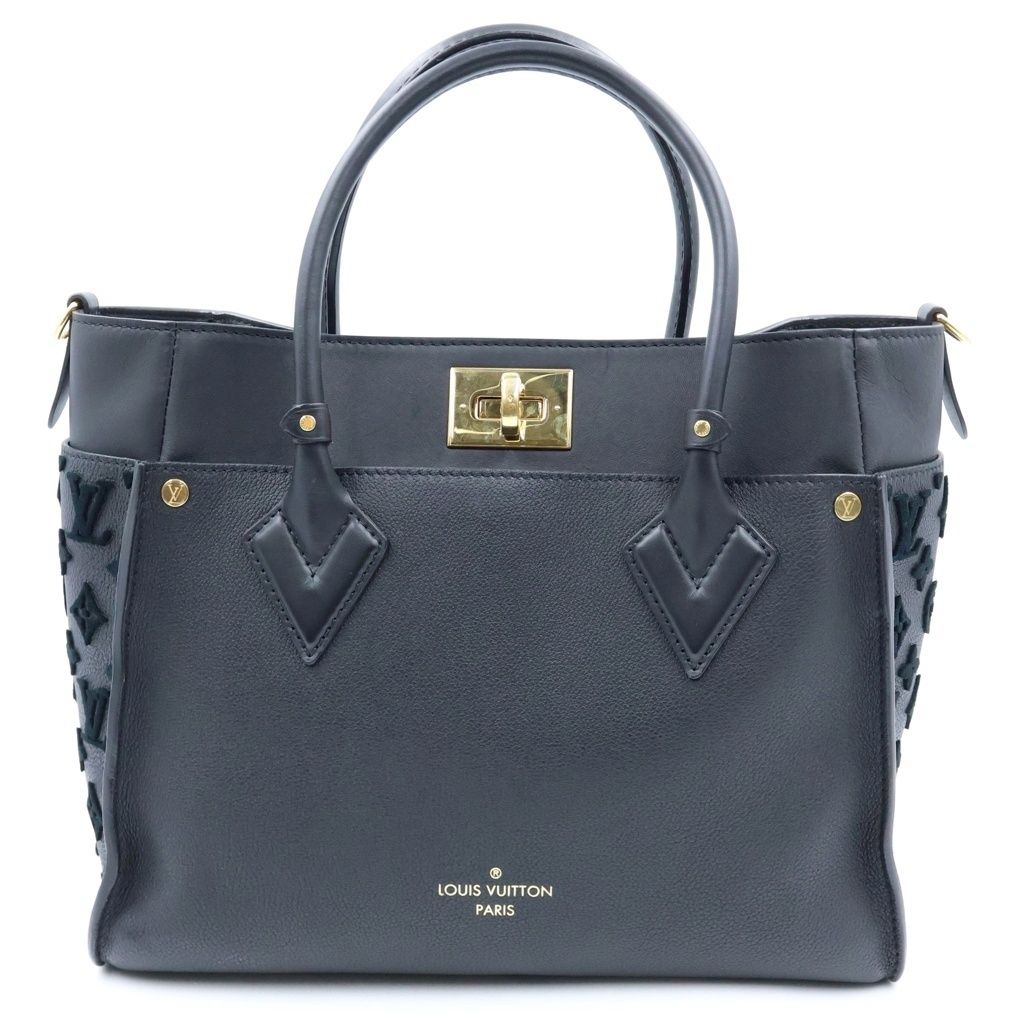 Louis Vuitton on My Side MM Handle Noir Leather Handbag