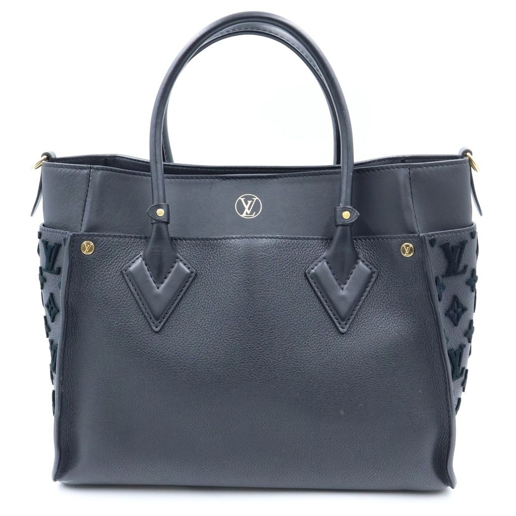 Louis Vuitton on My Side MM Handle Noir Leather Handbag — view 2