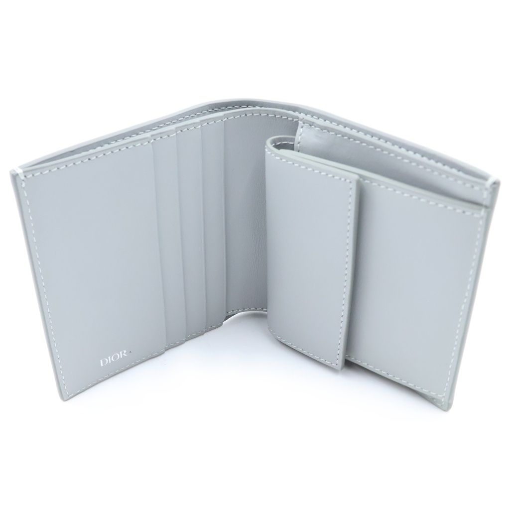 Dior CD Diamond Canvas Trifold Wallet Gray — view 4