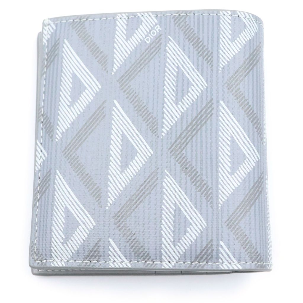 Dior CD Diamond Canvas Trifold Wallet Gray — view 2