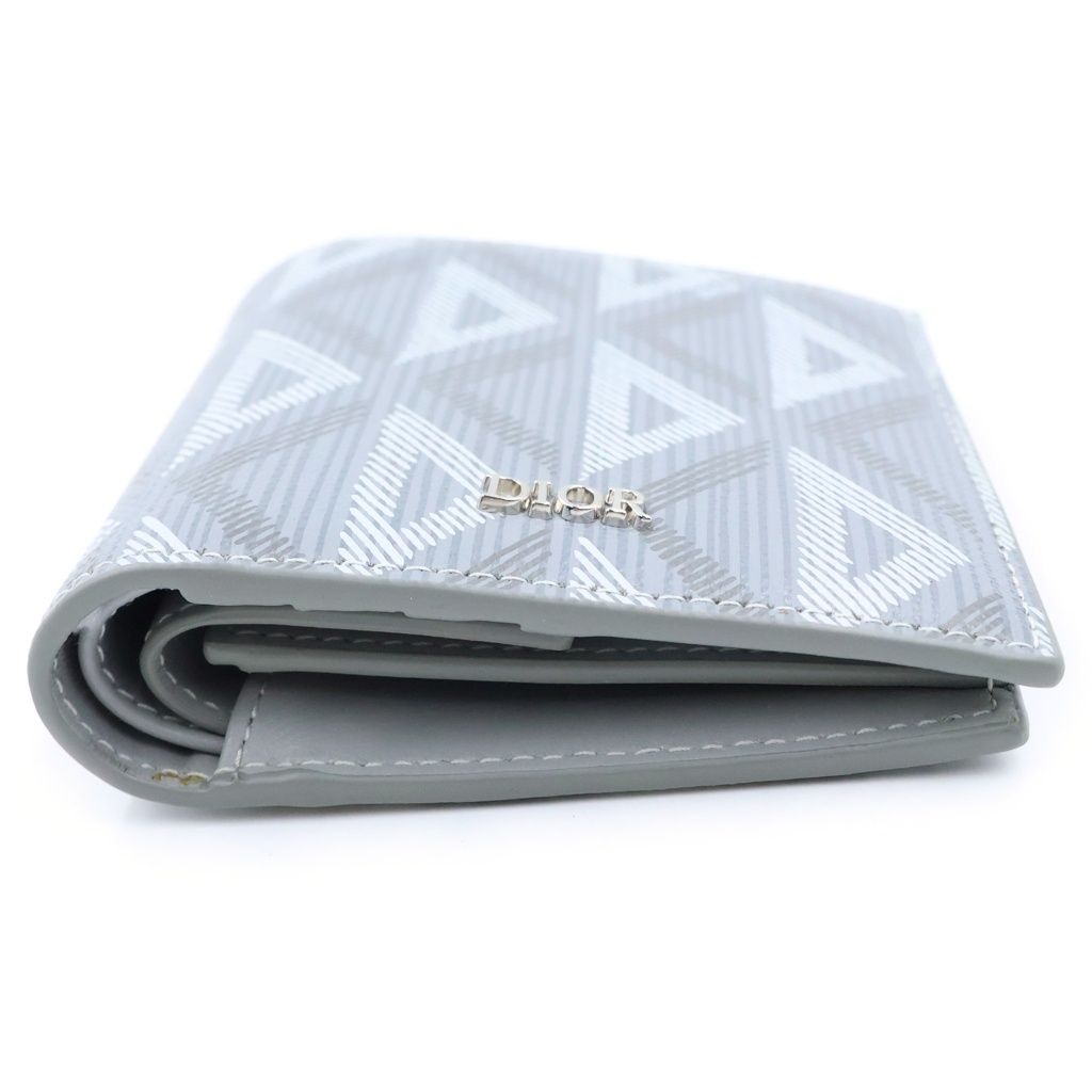Dior CD Diamond Canvas Trifold Wallet Gray — view 3