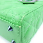 Dior Lady Small 2-Way Handle Shoulder Bag Green Leather Black — view 5