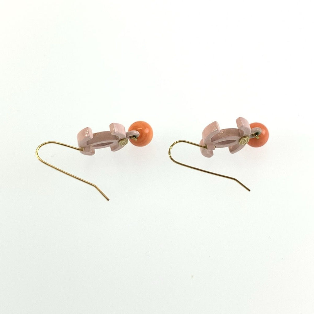 Chanel CC Logo Pink Gold Plated Plastic Earrings — view 5