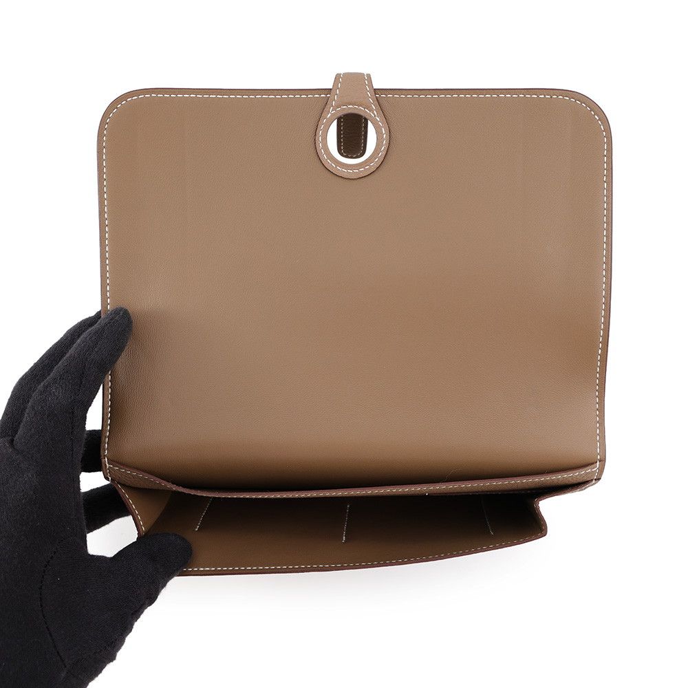 Hermes Wallet Dogon GM Duo Etoupe Silver Togo — view 6