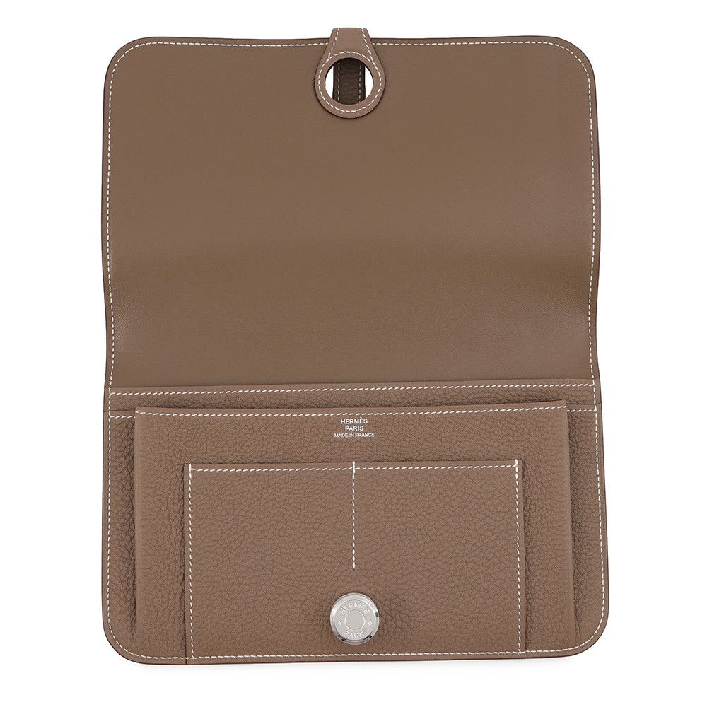 Hermes Wallet Dogon GM Duo Etoupe Silver Togo — view 5