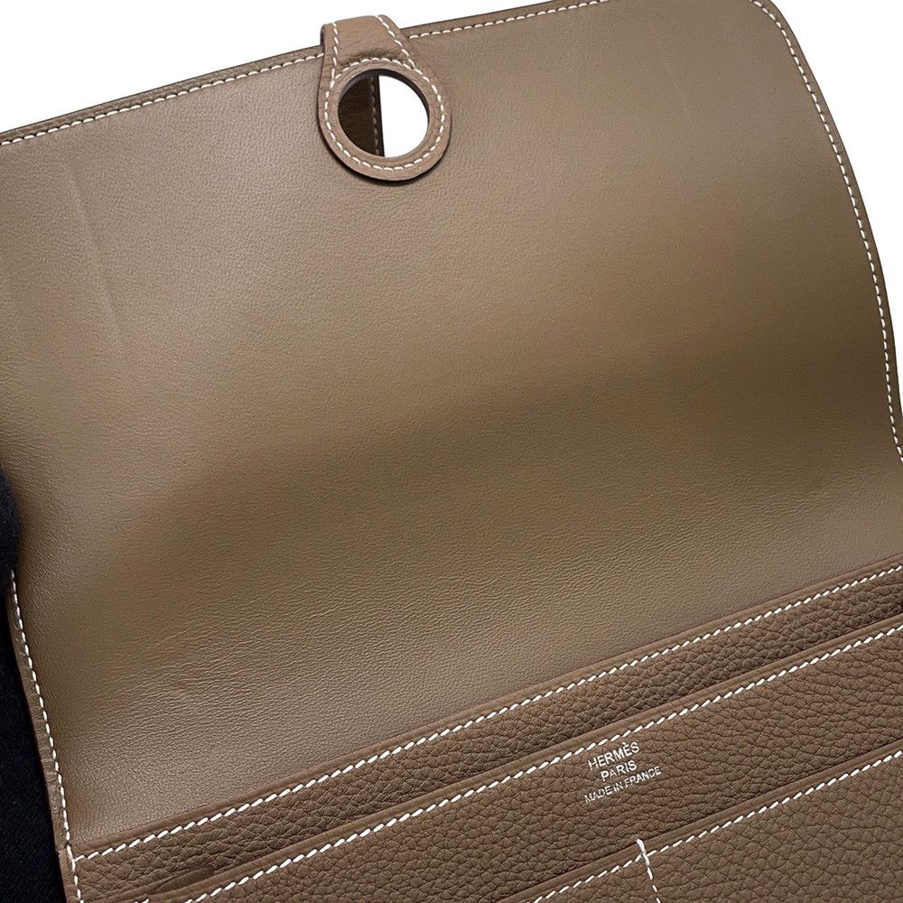 Hermes Wallet Dogon GM Duo Etoupe Silver Togo — view 7