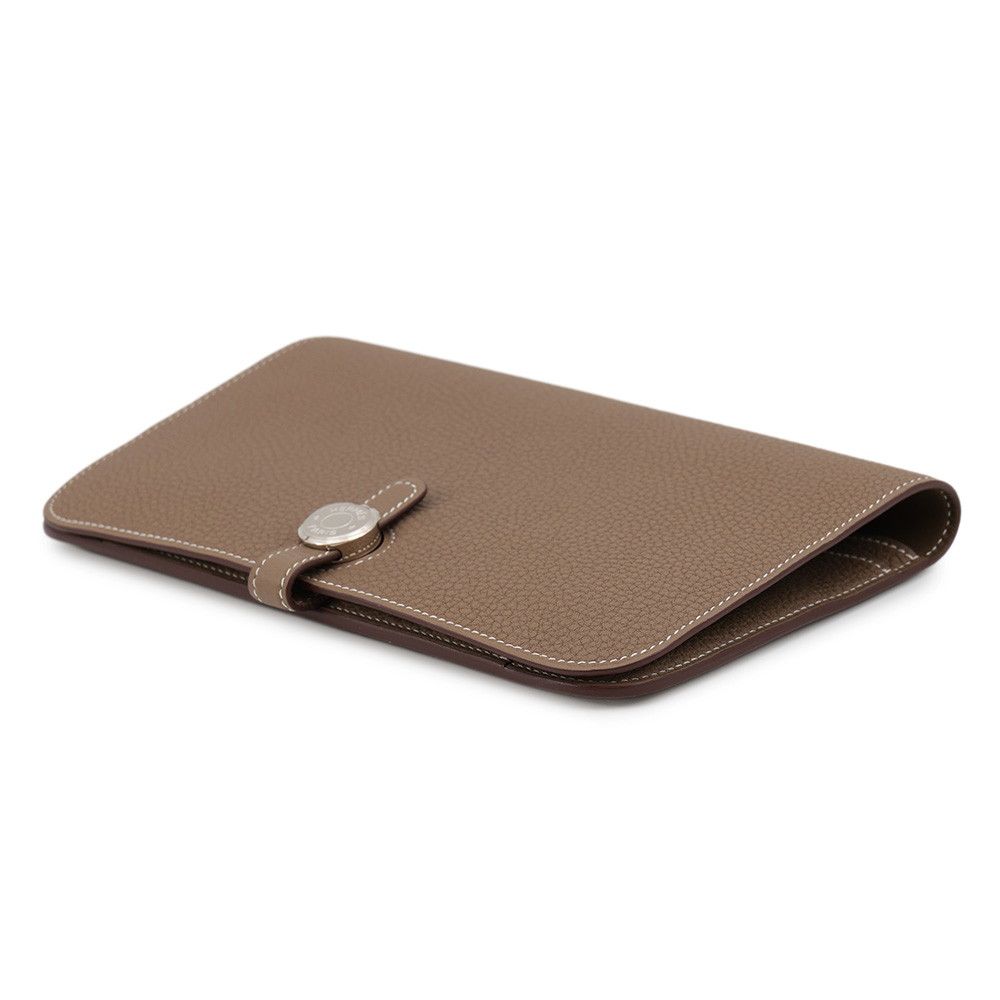 Hermes Wallet Dogon GM Duo Etoupe Silver Togo — view 2