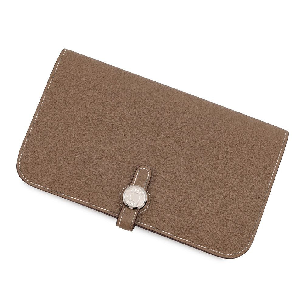Hermes Wallet Dogon GM Duo Etoupe Silver Togo