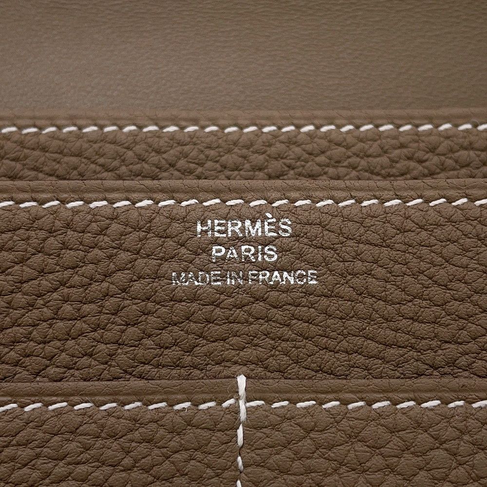 Hermes Wallet Dogon GM Duo Etoupe Silver Togo — view 8