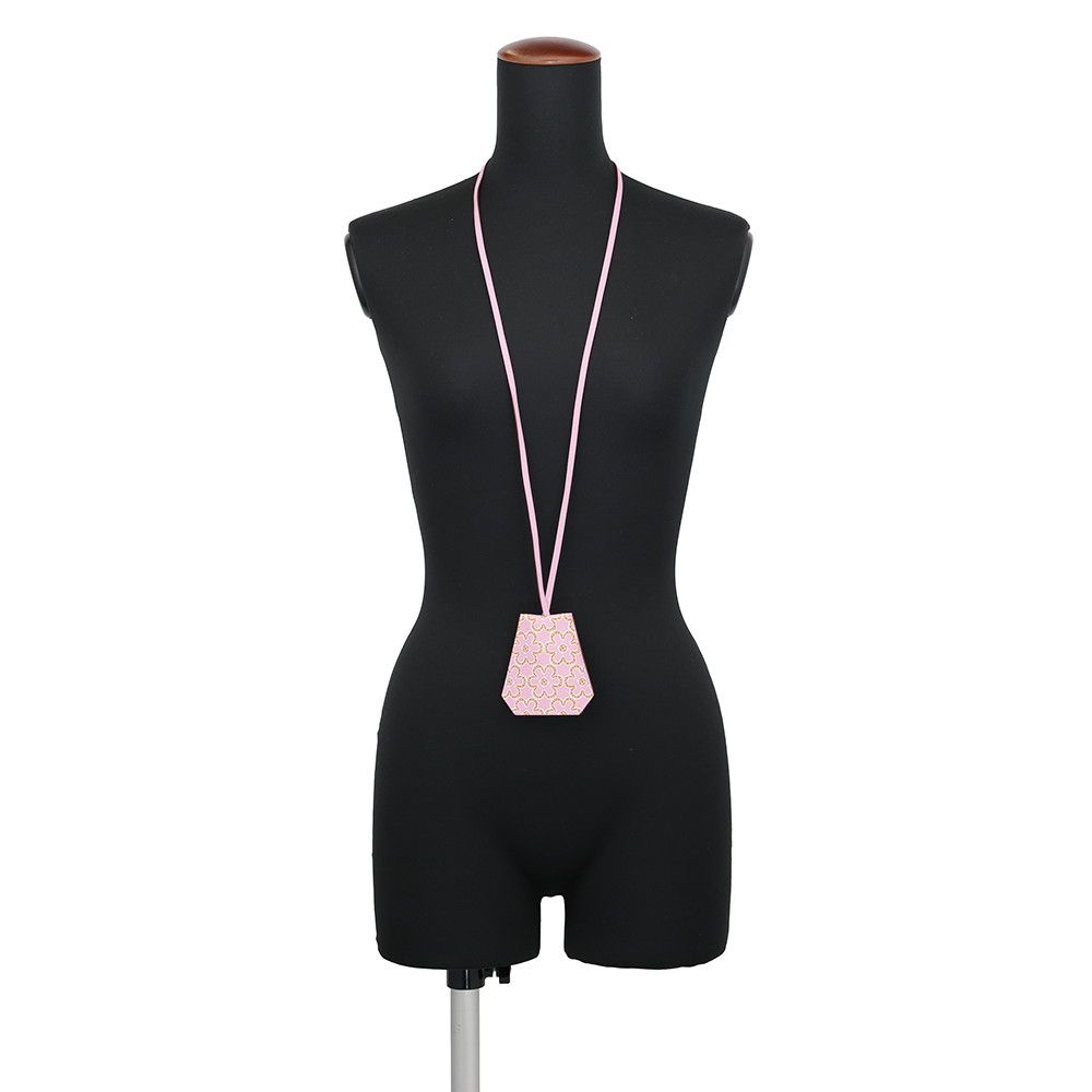 Hermes Long Necklace Clochette Lucky Daisy Mauve Sylvestre Cuible White Silver — view 4
