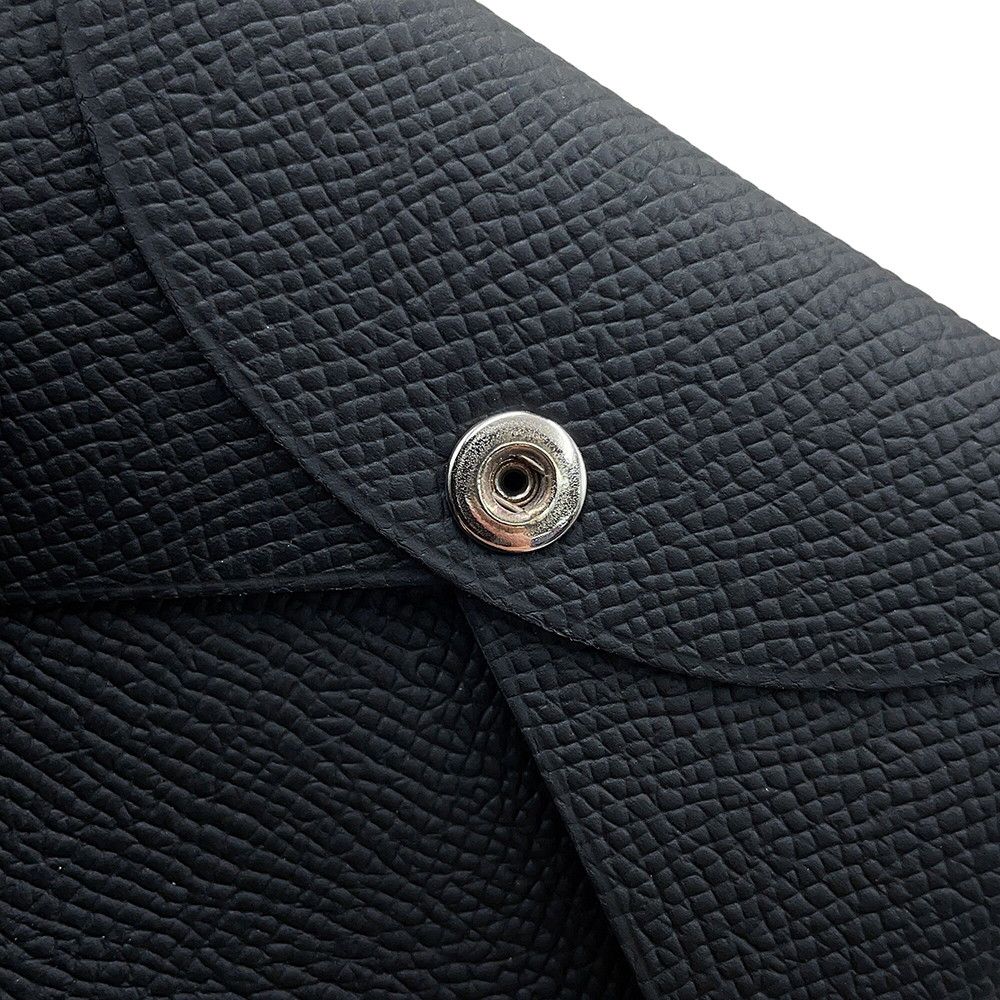 Hermes Card Case Calvi Black Epsom Business — view 7