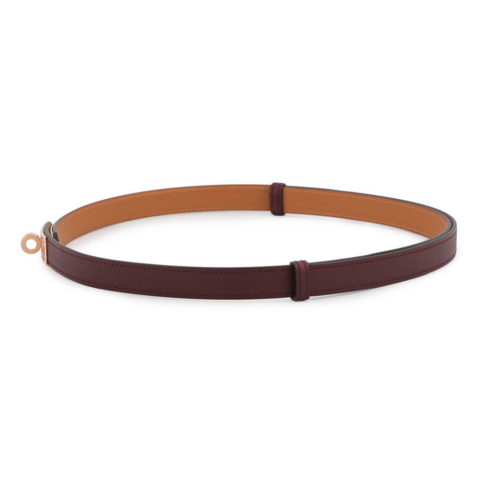 Hermes Kelly Belt Bordeaux Rose Azalea Pink Gold Epsom — view 2