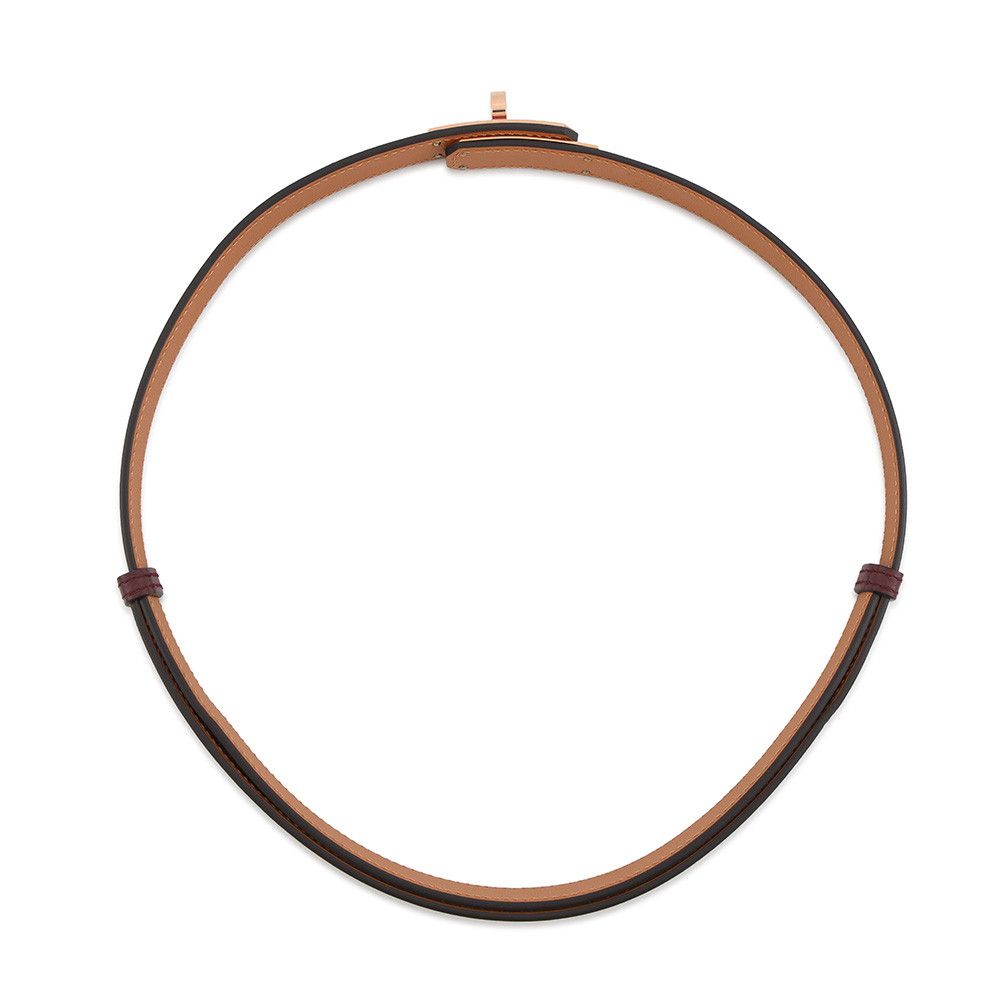 Hermes Kelly Belt Bordeaux Rose Azalea Pink Gold Epsom — view 3