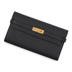 Hermes Wallet Kelly Long Black Gold Epsom