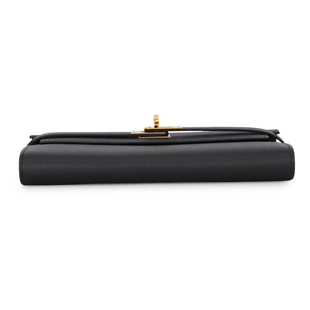 Hermes Wallet Kelly Long Black Gold Epsom — view 3