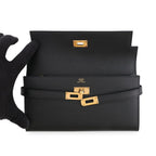 Hermes Wallet Kelly Long Black Gold Epsom — view 4