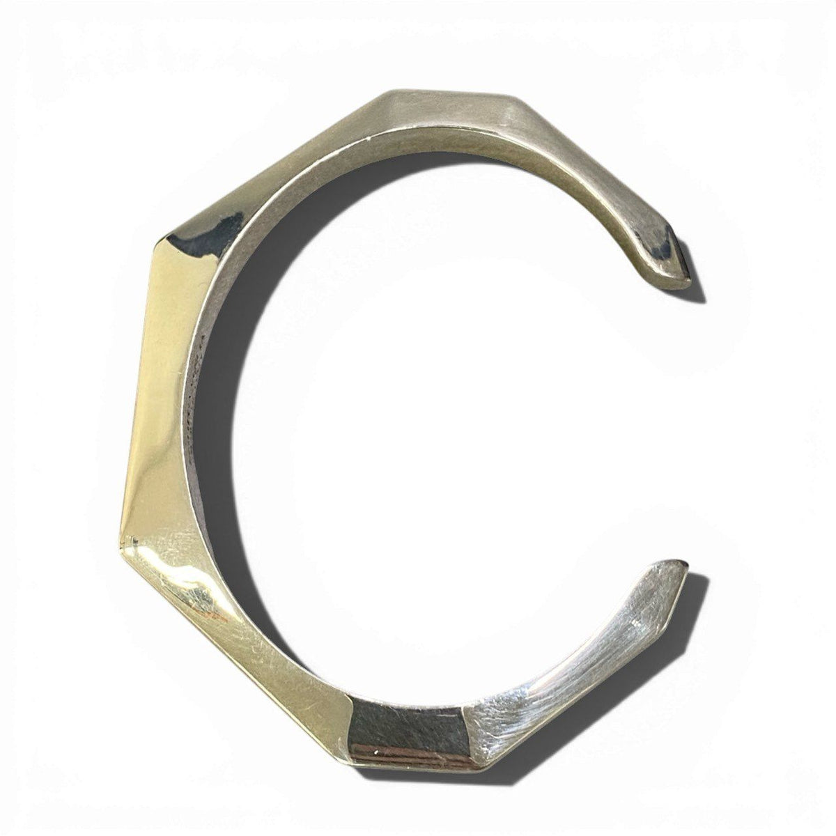 Bottega Veneta Facet Calf Bangle Silver Bracelet — view 4