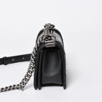 Chanel Boy Chain Shoulder Bag Black — view 4
