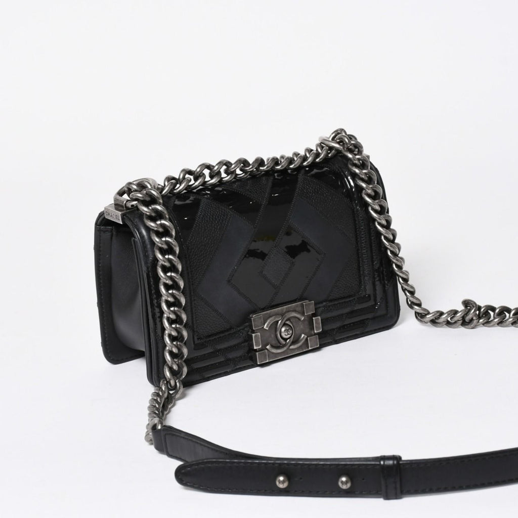 Chanel Boy Chain Shoulder Bag Black — view 3