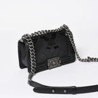 Chanel Boy Chain Shoulder Bag Black — view 3