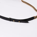 Chanel Boy Shoulder Bag Chain Caviar Leather CC Logo Black Gold — view 8