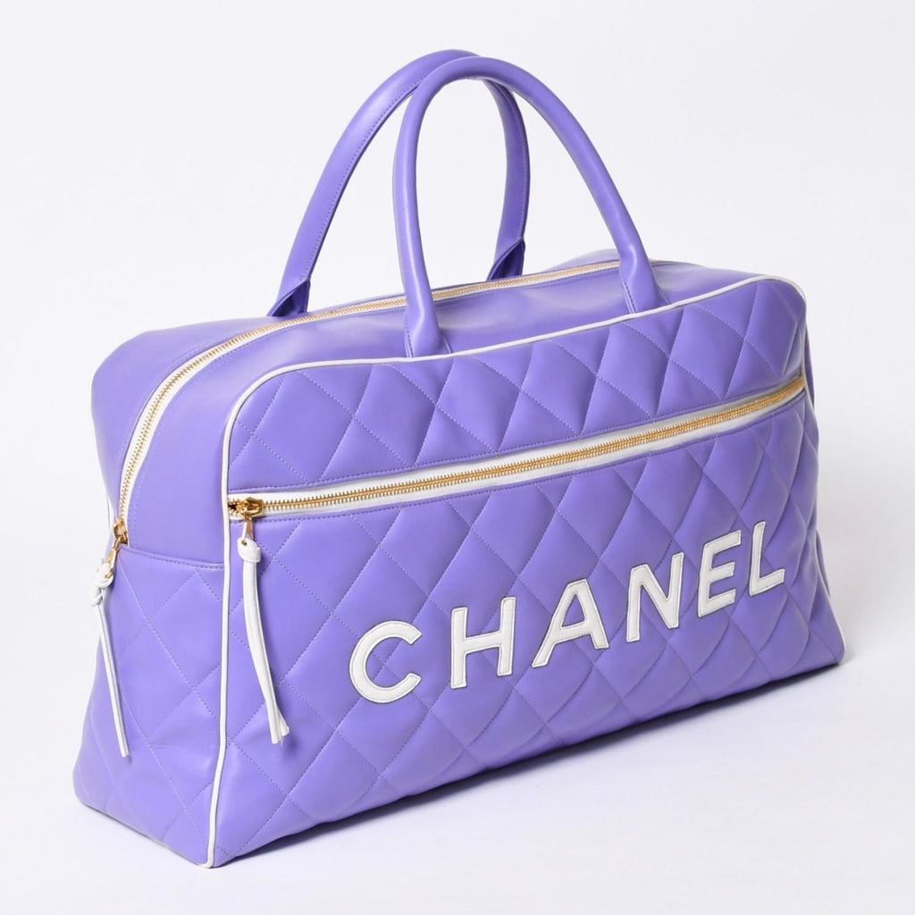 Chanel Boston Bag Sports Line Quilted Purple Gold — view 3