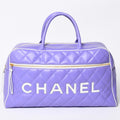 Chanel Boston Bag Sports Line Quilted Purple Gold