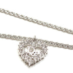 Dior Trotter Logo Heart Necklace Metal Silver — view 2