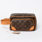 Louis Vuitton Locker Dopp Kit Cargo Clutch Handbag Brown Gold — view 2