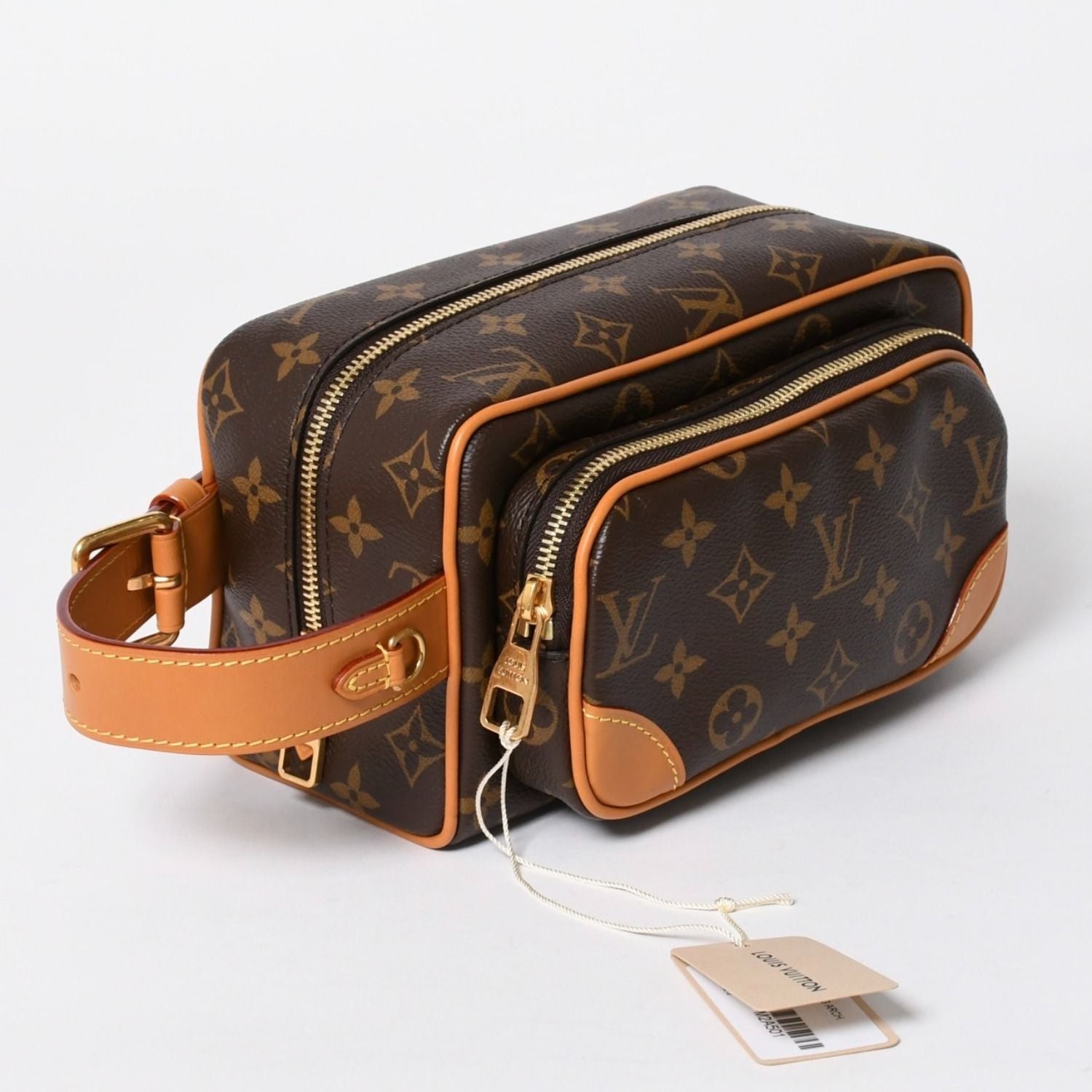 Louis Vuitton Locker Dopp Kit Cargo Clutch Handbag Brown Gold — view 4