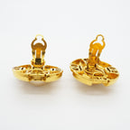 Chanel Earrings Vintage CC Logo Gold Plated Faux Pearl — view 8