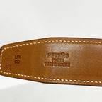Hermes Belt Constance Box Calf Barenia Fauve Blue Navy Silver — view 2