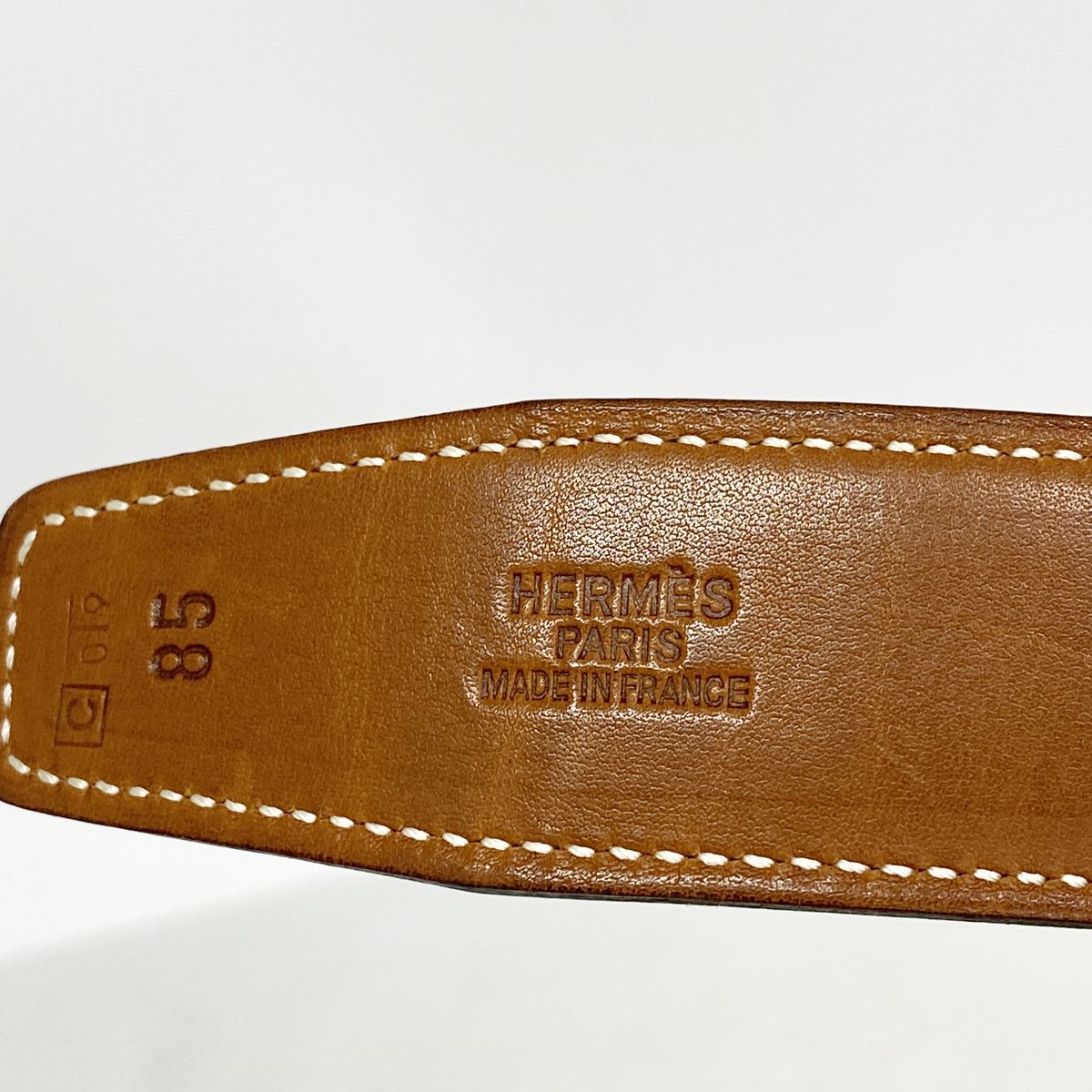 Hermes Belt Constance Box Calf Barenia Fauve Blue Navy Silver — view 2